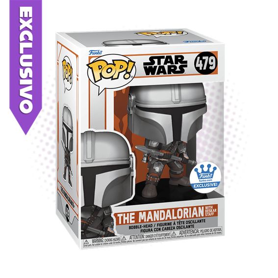 Funko Pop! The Mandalorian with Beskar Staff 479 (FE) - Star Wars