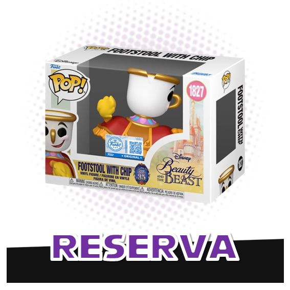 Funko Pop! Footstool with Chip 1827 (SE) - Disney Beauty and The Beast RESERVA