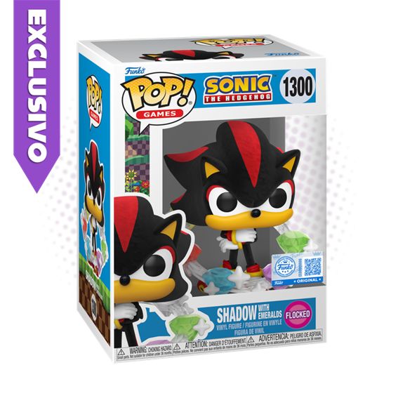 Funko Pop! Shadow with Emerlads 1300 (SE) (Flocked) - Sonic The Hedgehog