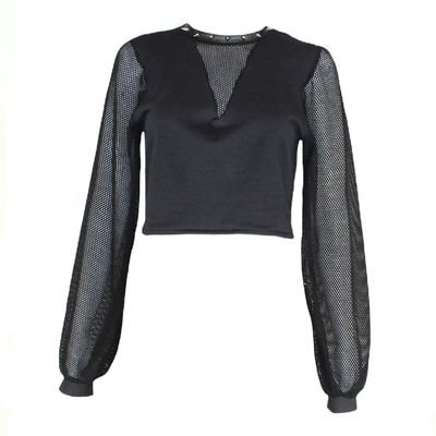 Netted Crop Sweatshirt