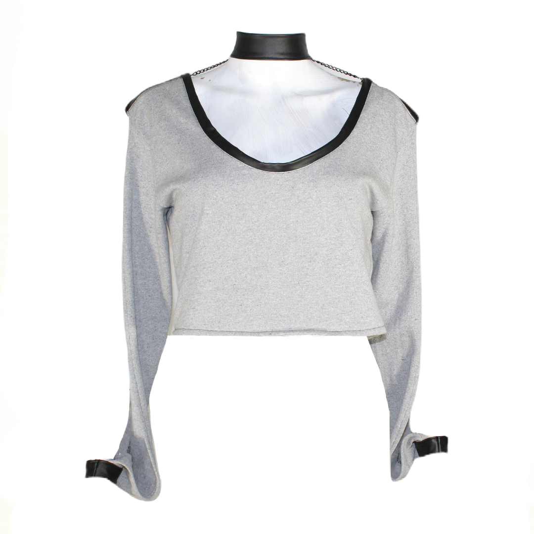 Open Sleeve Crop Sweatshirt