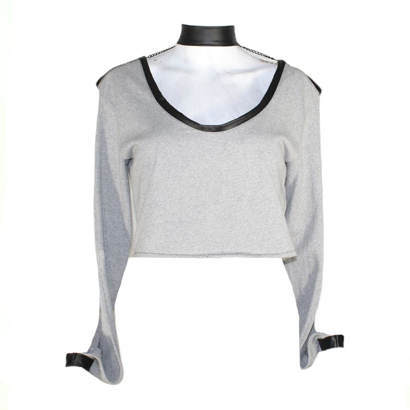 Open Sleeve Crop Sweatshirt