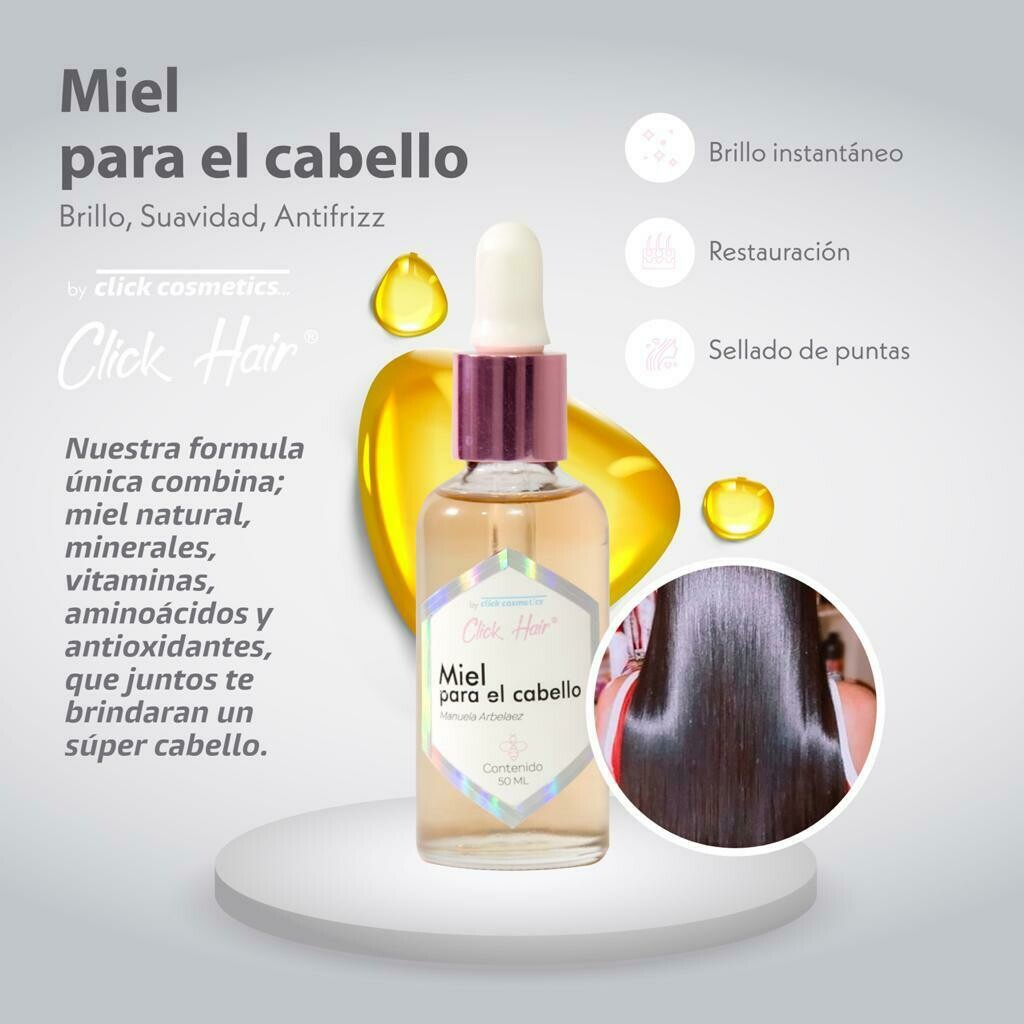 Miel Para El Cabello / Click Hair / Brillo e Hidratacion