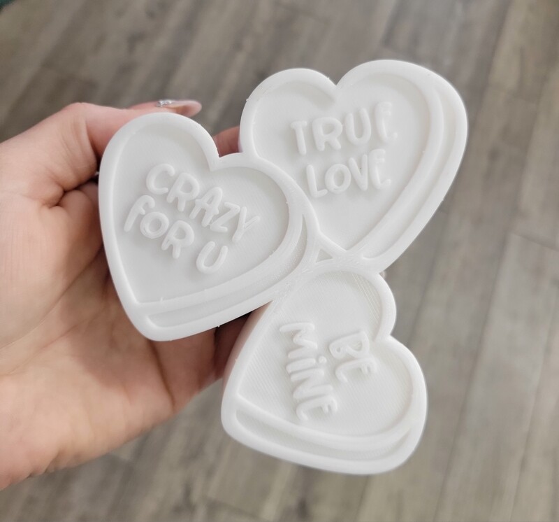 3 Vday Heart Freshie Mold