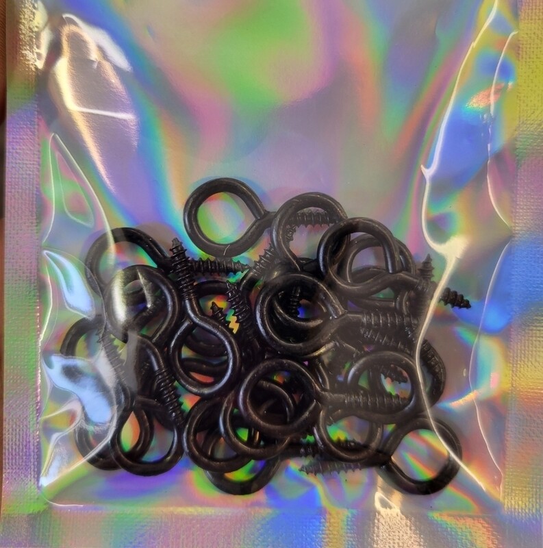 25 pk Freshie Eye Hooks black