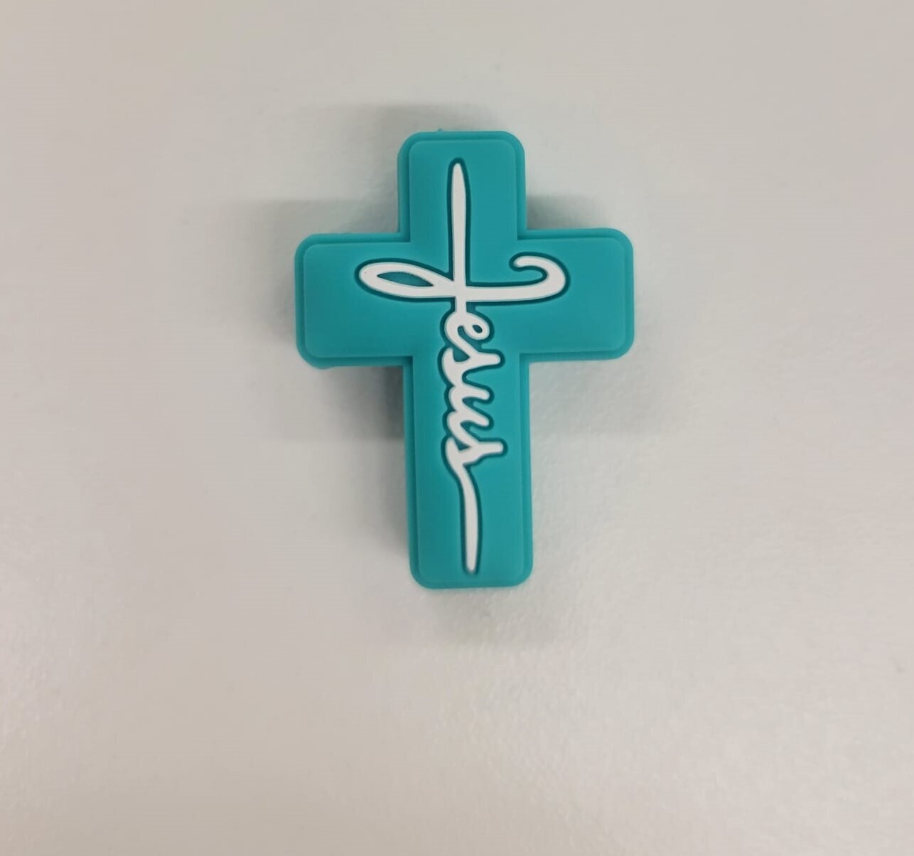 Turquoise Jesus Cross Focal