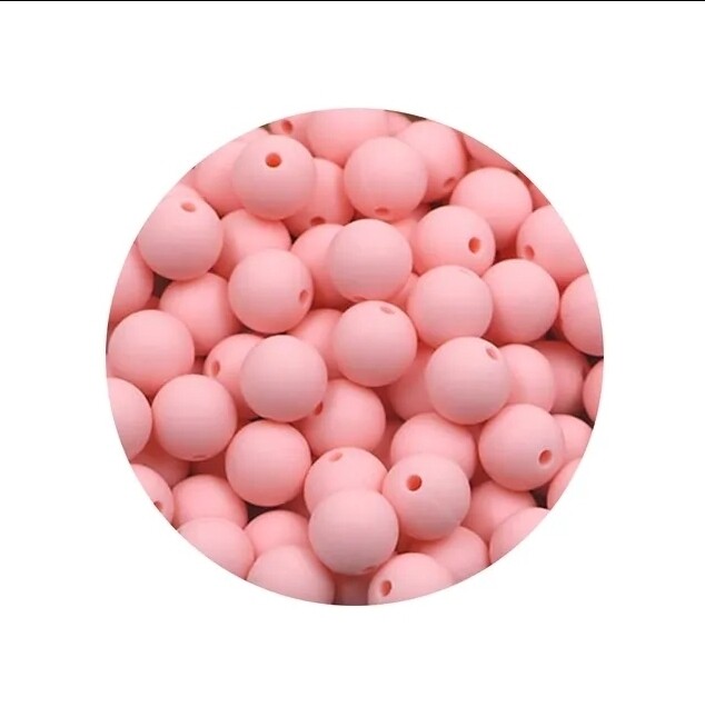 Lt Pink 14mm silicone beads