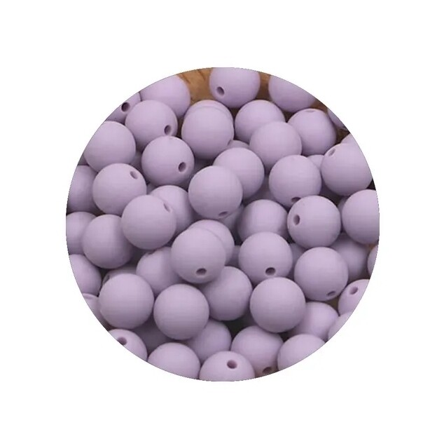 Lavender 14mm silicone beads