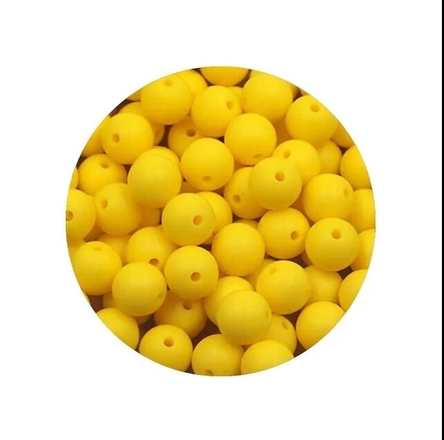 Yellow 14mm silicone beads