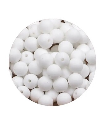 White 14mm silicone beads