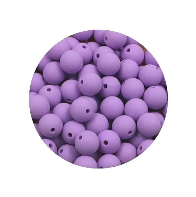 Lt Purple 14mm silicone beads