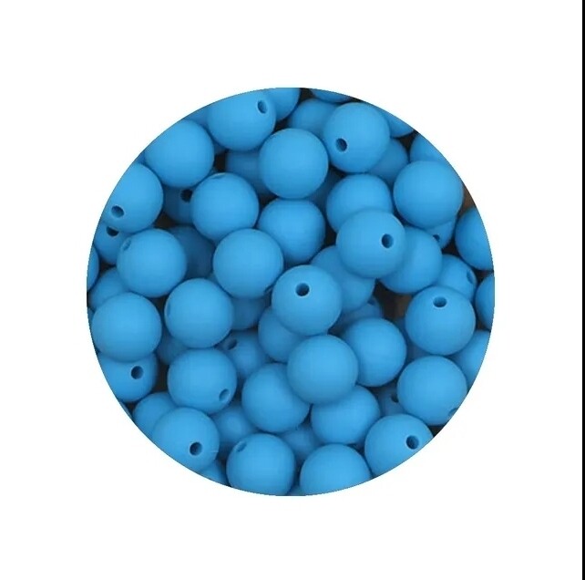 Turquoise 14mm silicone beads