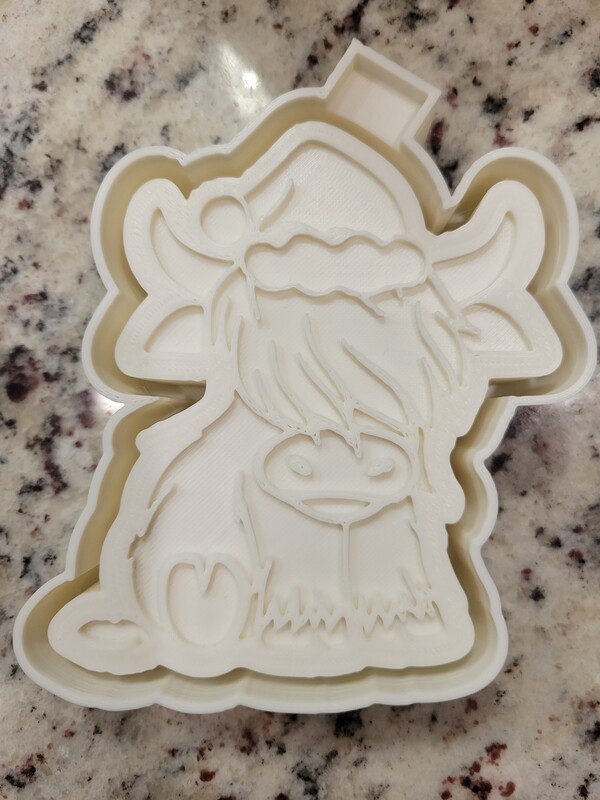 Highland Cow Santa hat Freshie mold