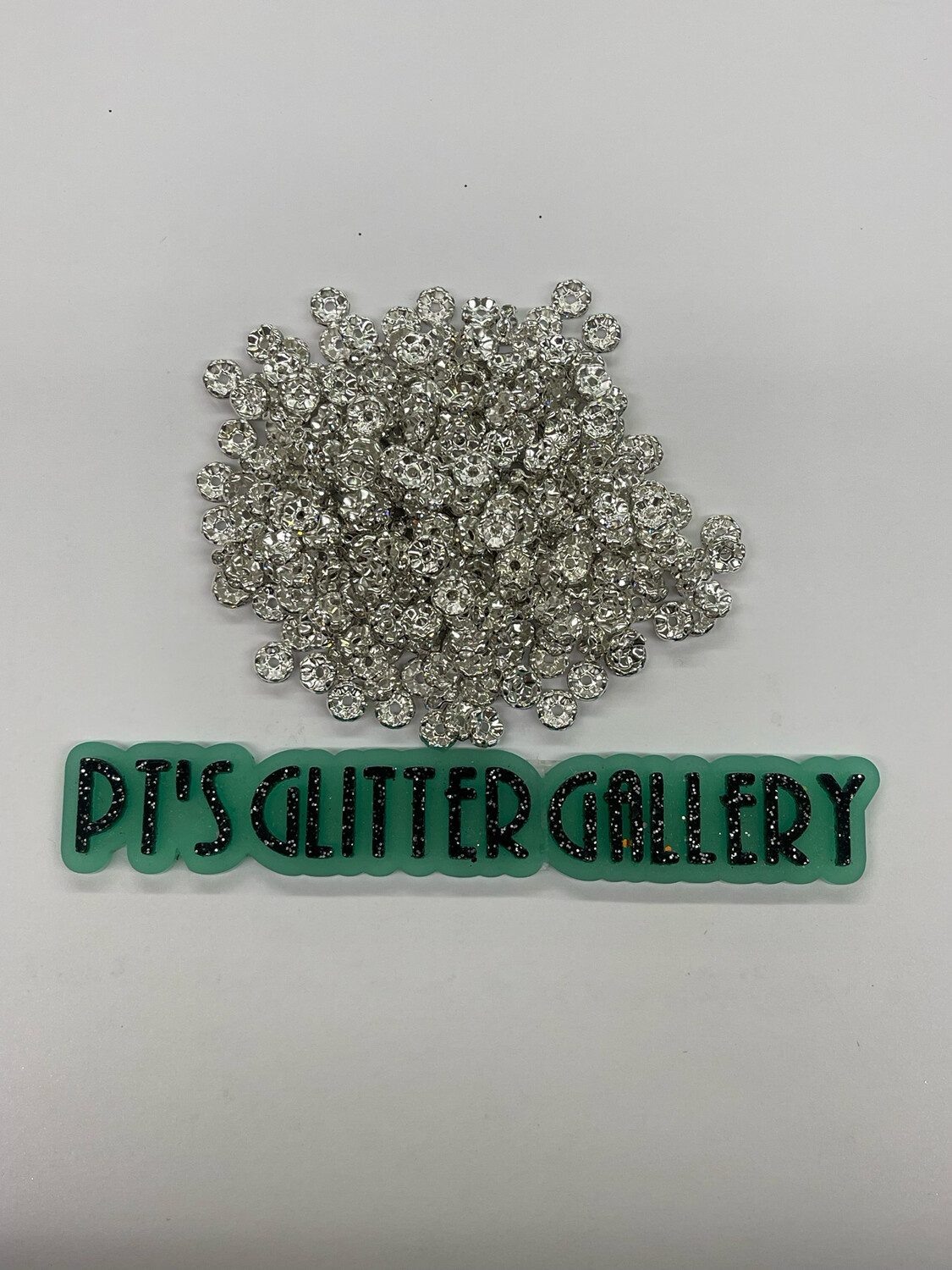 Silver Rhinestoned Spacers