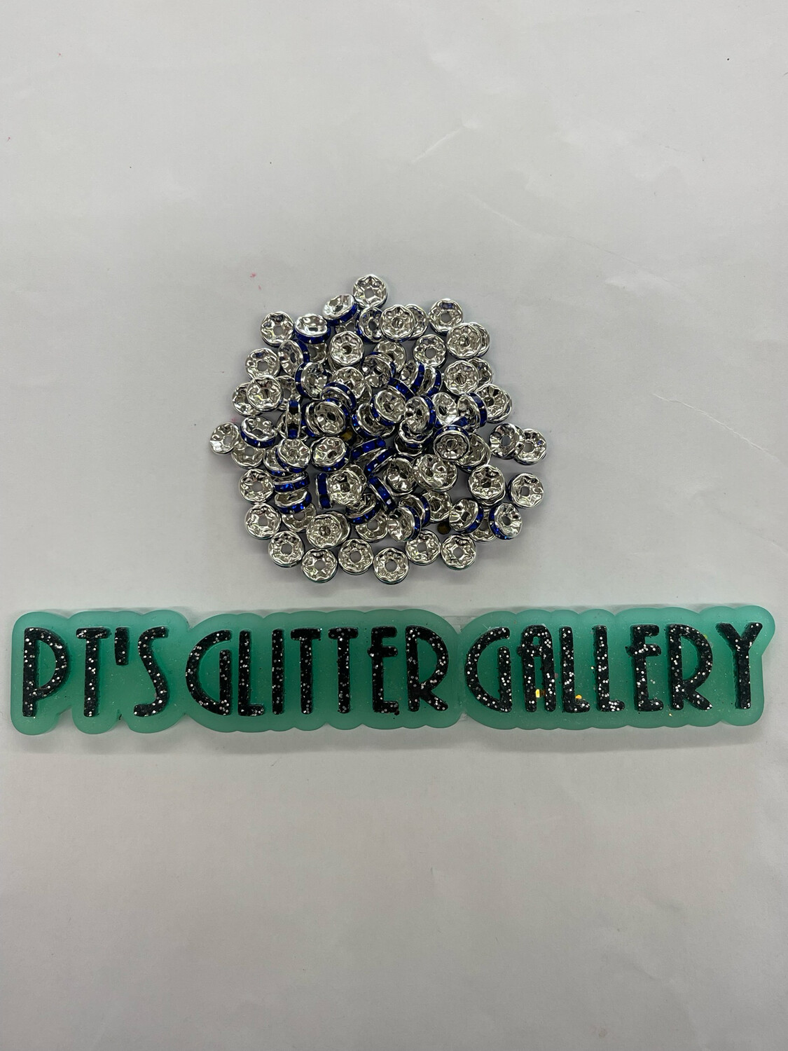 Blue Rhinestoned Spacers