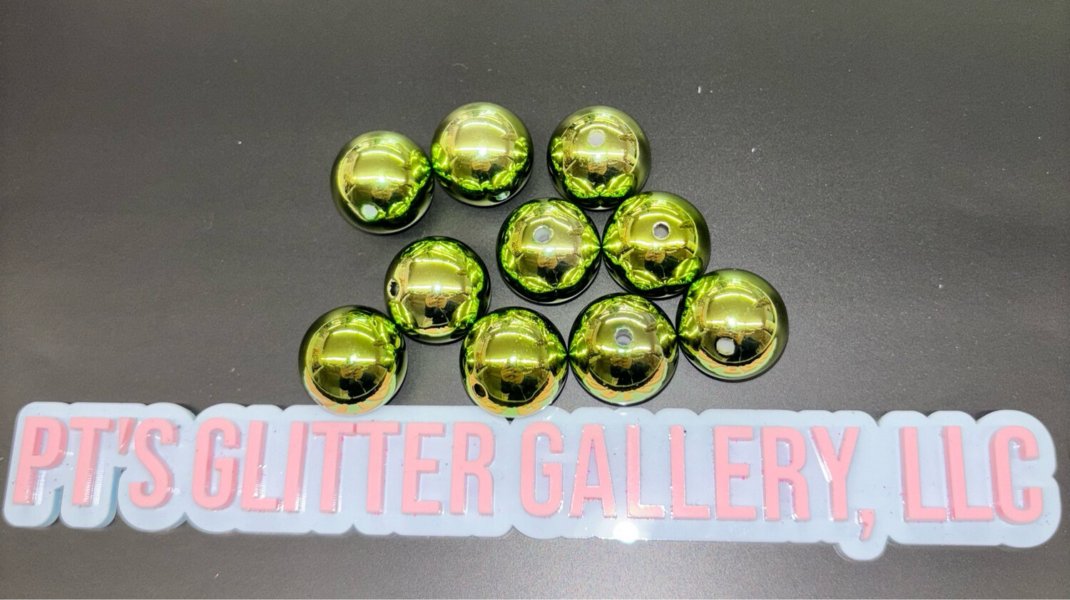 Green Mirrored Beads