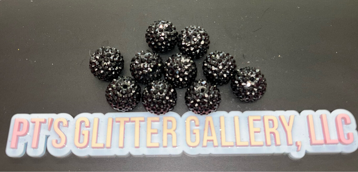 Black Rhinestone Beads