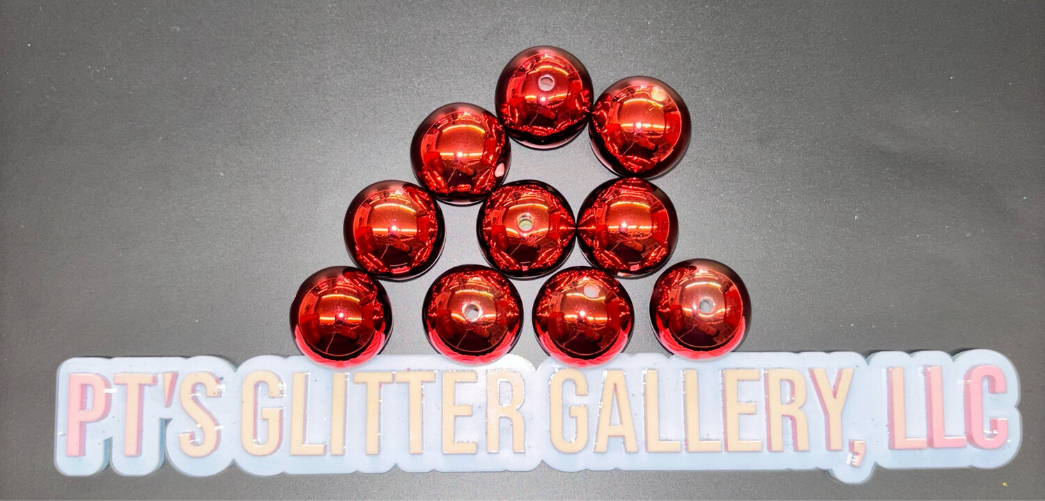 Red Mirrored Beads