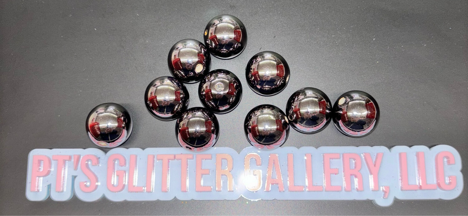 Jet Mirrored Beads