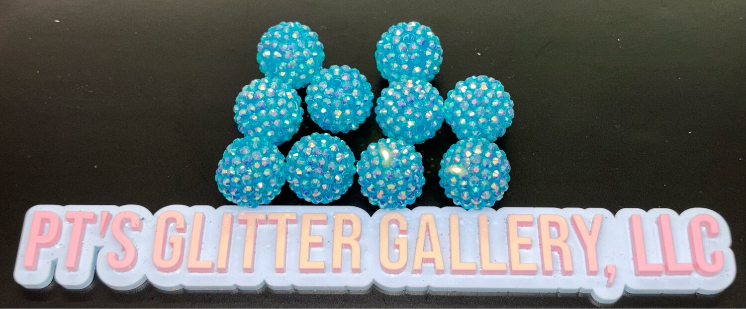 Blue Rhinestone Beads