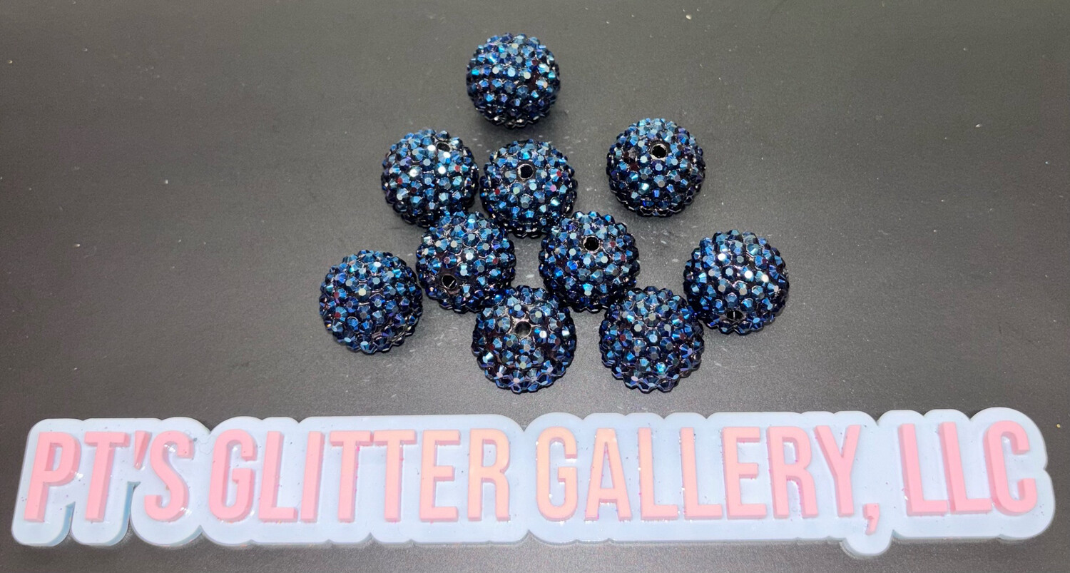 Dk. Blue Rhinestone Beads