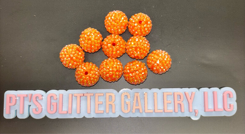 Orange Rhinestone Beads