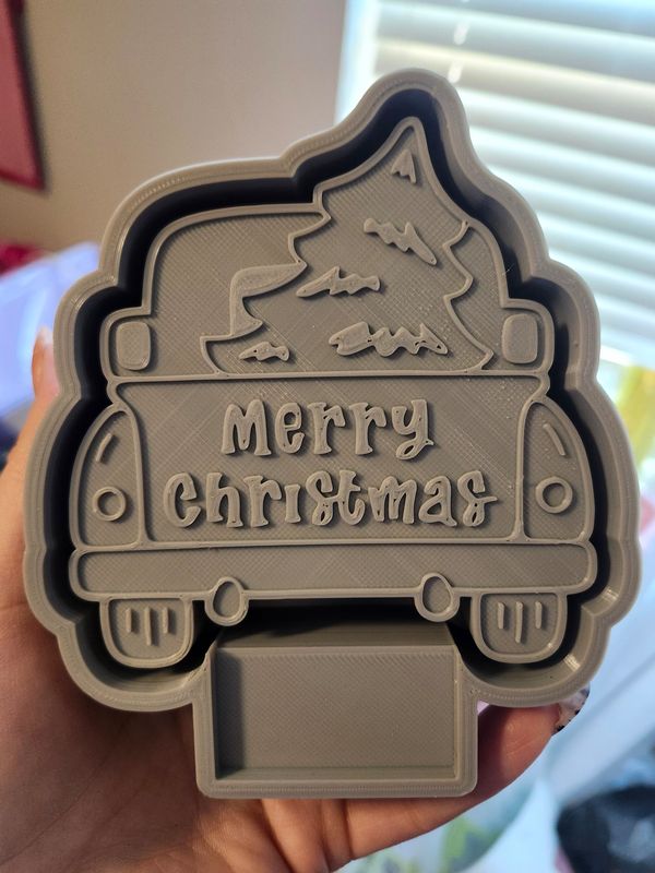 Christmas truck with tree freshie mold