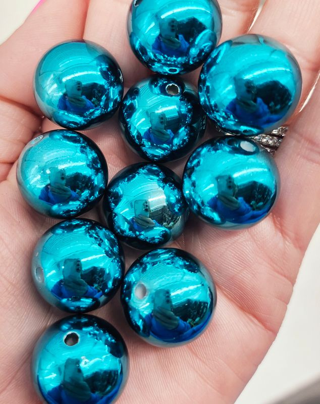 Blue Mirrored Beads