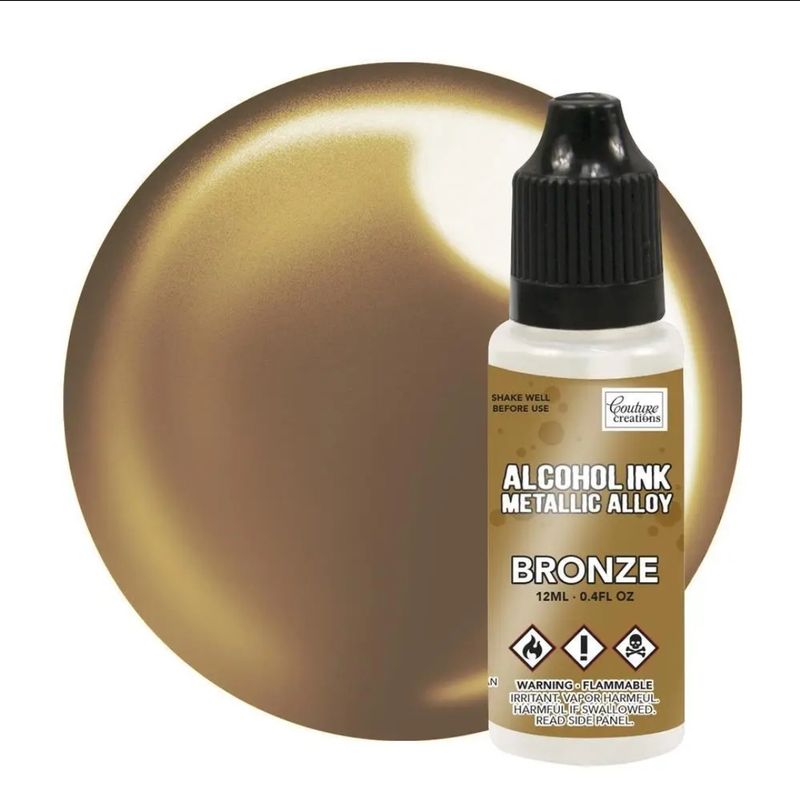 Metallic bronze alcohol ink