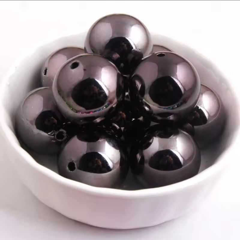Jet Mirrored Beads