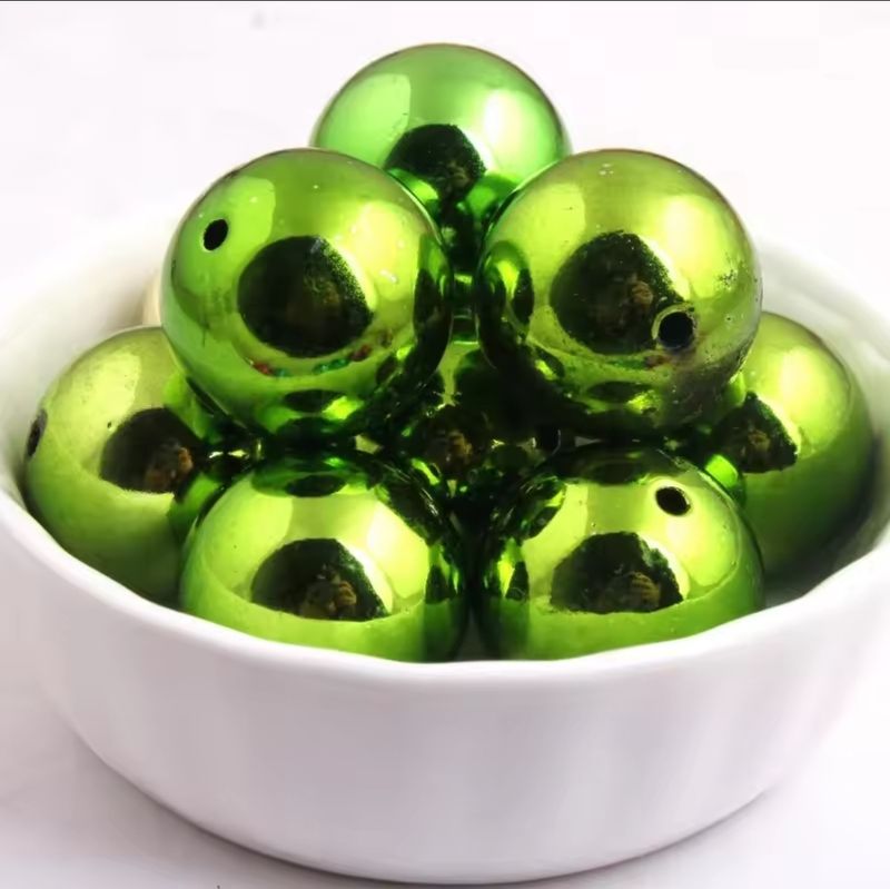 Green Mirrored Beads
