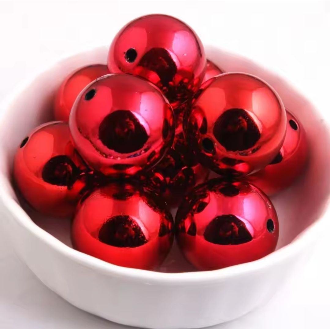 Red Mirrored Beads