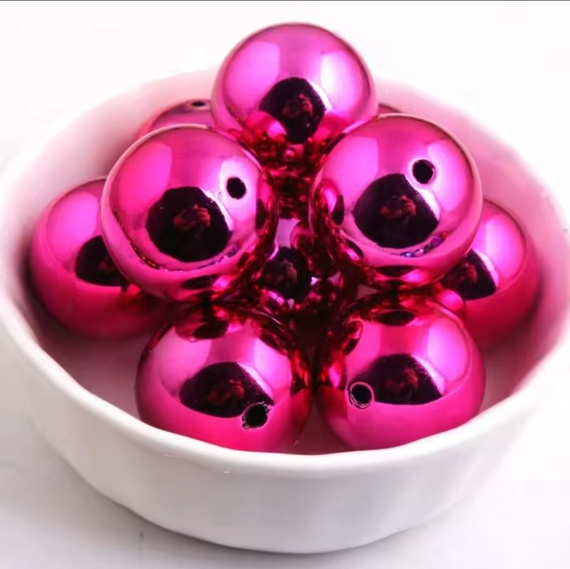 Pink Mirrored Beads