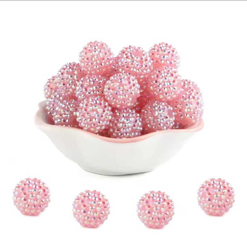 Lt Pink Rhinestone Beads