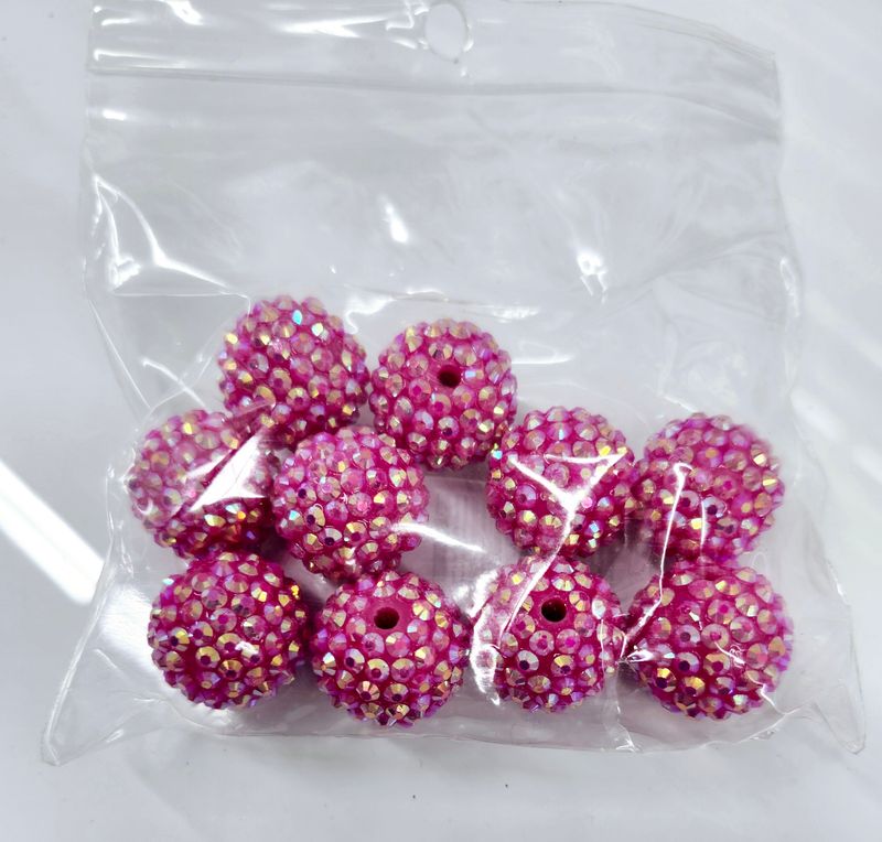 Pink Rhinestone Beads
