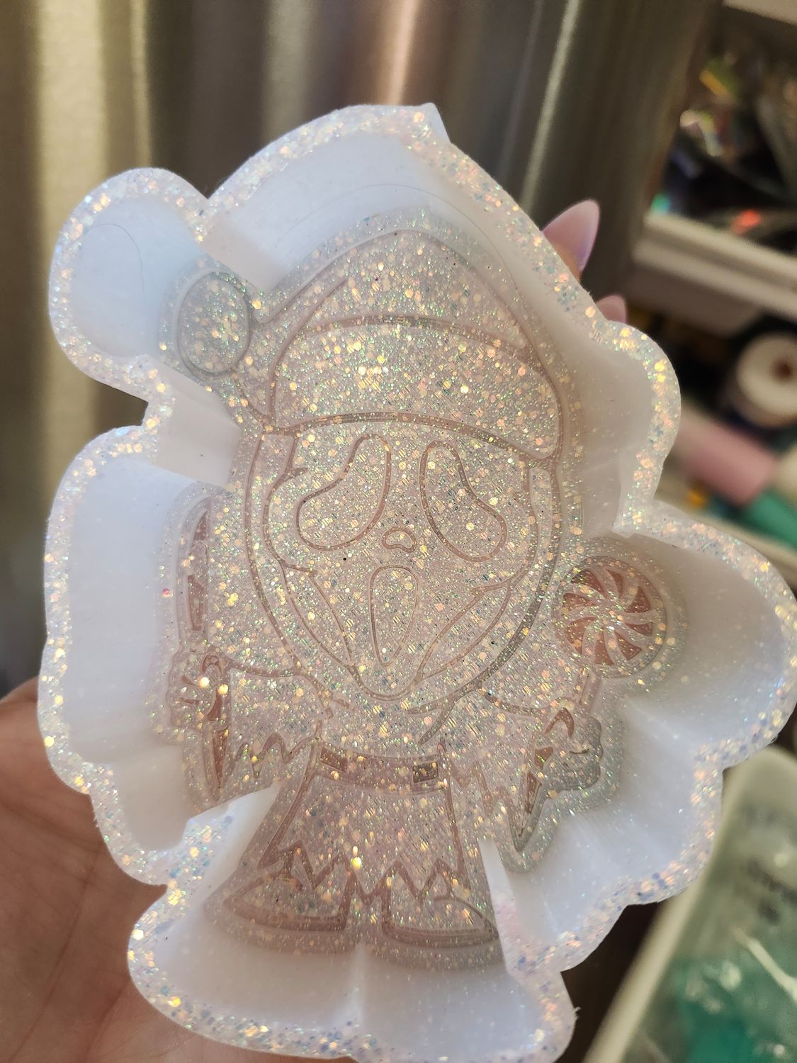 Mini Ghost Face Santa hat