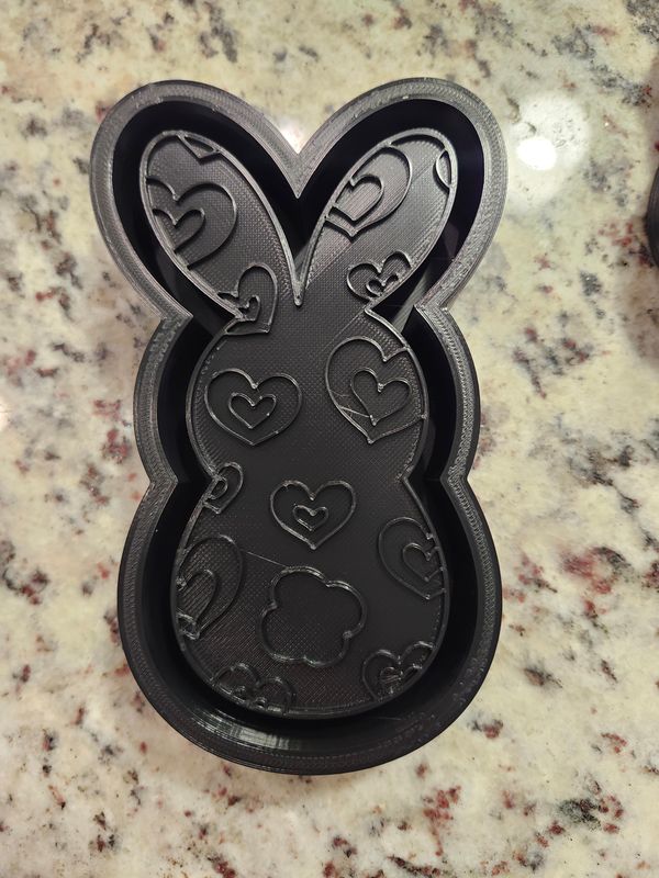Heart bunny freshie mold