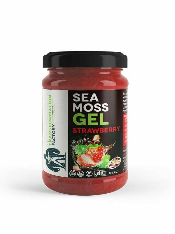 Sea Moss Gel Strawberry - Flavored Sea Moss Gel, Strawberry, Wildcrafted Sea Moss Gel