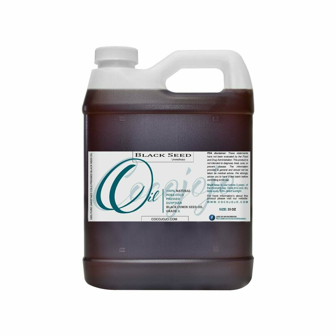 Organic Pure Egyptian Black Cumin Seed Oil 100 Cold Pressed Unrefined Extra Virgin Nigella Sativa black seed 8 oz16 oz and 33 oz and 1 gal