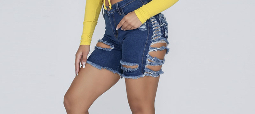 Small Women Tight Ripped Denim Sexy Shorts
