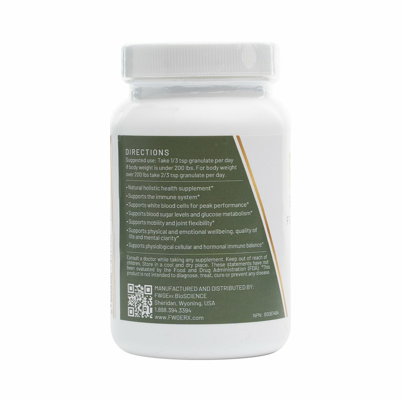 FWGE Rx BioSCIENCE - SUPPORTS JOINT HEALTH MOBILITY AND FLEXIBILITY - Granulate