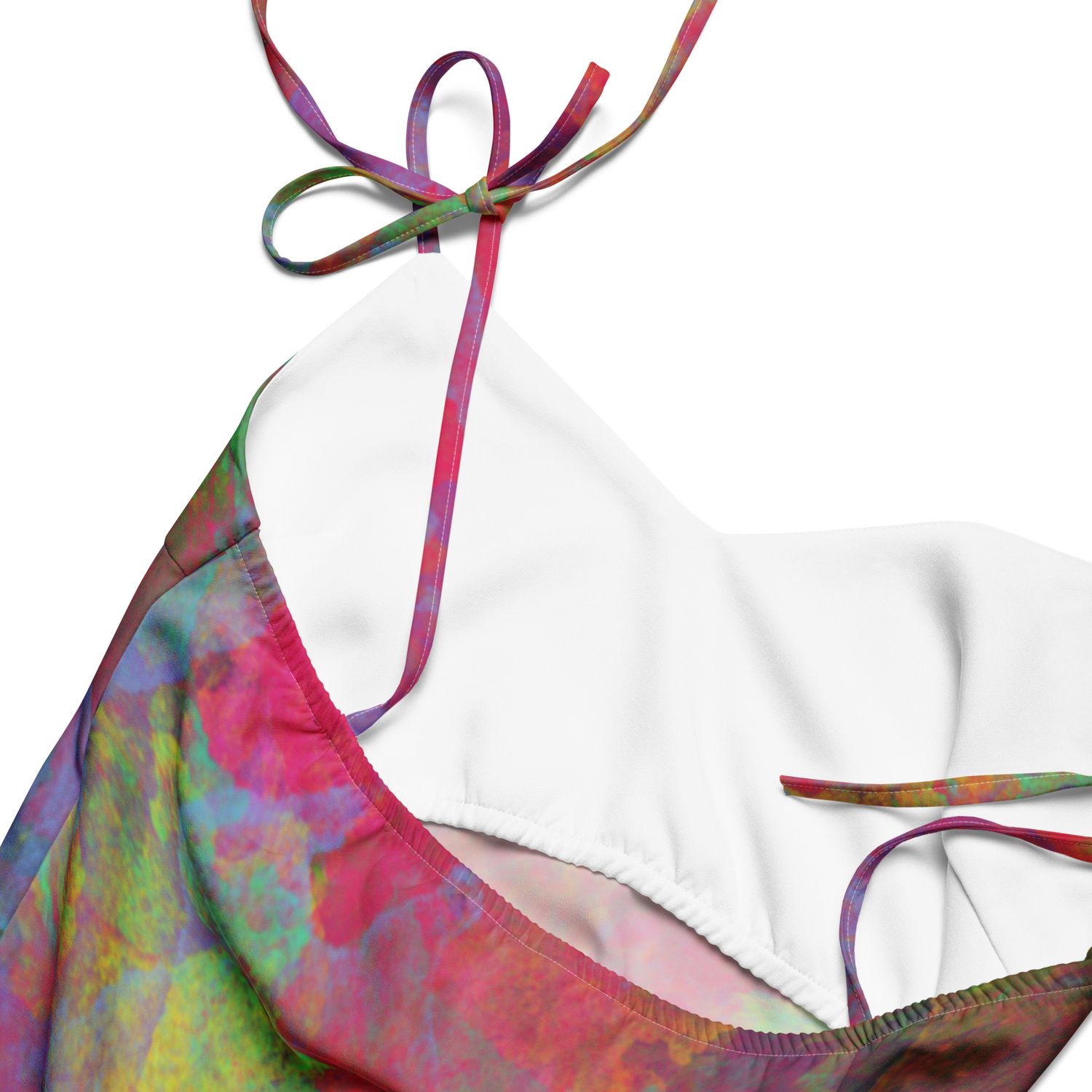 Rosette Watercolor Tye Dye Tie-strap midi dress