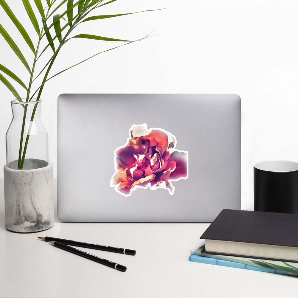"A Rose In Bloom" Giant Bubble-free sticker