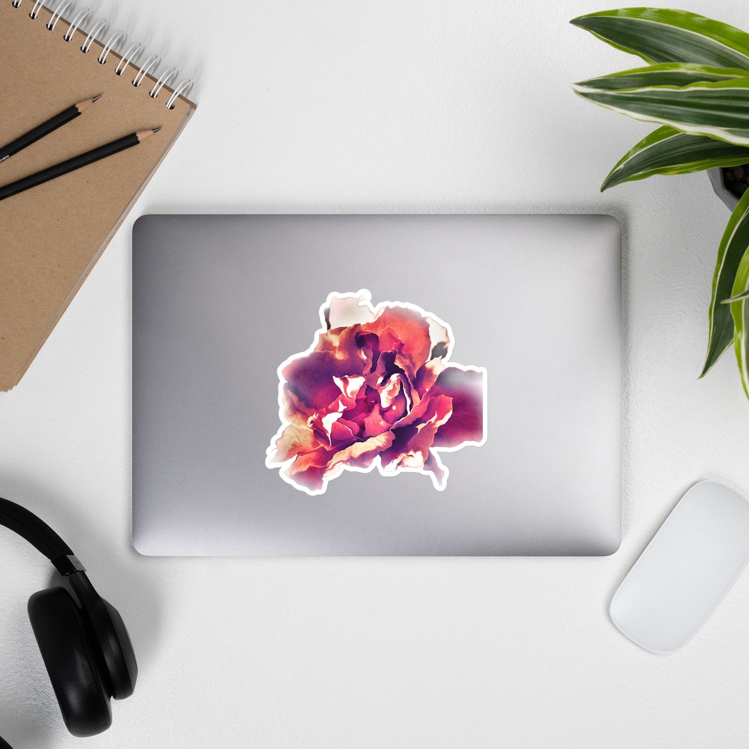 "A Rose In Bloom" Giant Bubble-free sticker