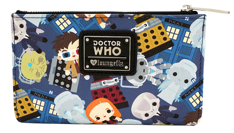 Lounge Fly Doctor Who - Chibi Print 6” Faux Leather Bifold Wallet