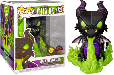 Funko Sleeping Beauty - Maleficent Dragon Glow in the Dark 6&quot; Super Sized Pop! Vinyl Figure