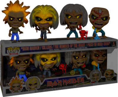 Funko Iron Maiden - Eddie Glow in the Dark Pop! Vinyl Figure 4-Pack Exclusive