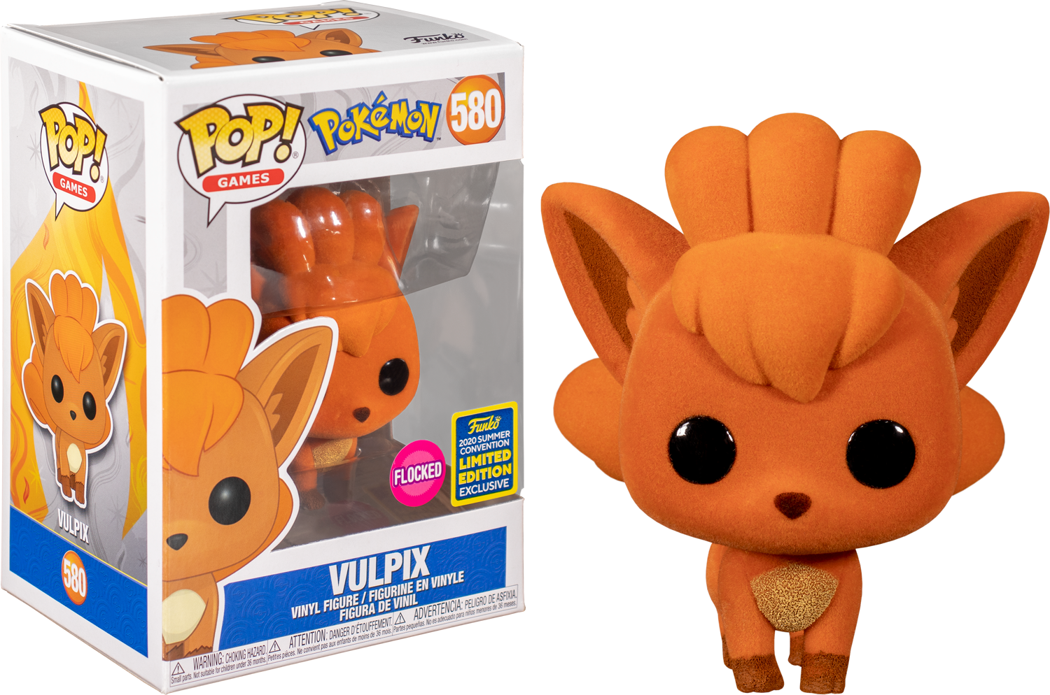 Funko Pokemon - Vulpix Flocked Pop! Vinyl Figure (2020 Summer Convention Exclusive)