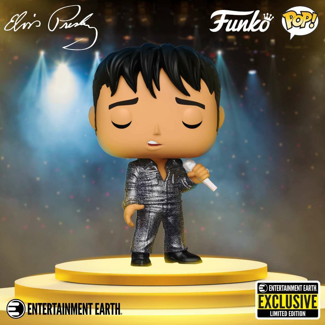 Funko Elvis Presley 1968 Comeback Special Diamond Glitter Pop! Vinyl Figure - Entertainment Earth Exclusive