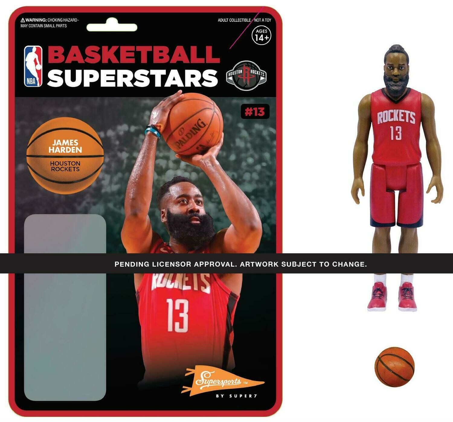 Super 7 NBA REACTION FIGURE - JAMES HARDEN (ROCKETS)